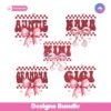 Retro Checkered Coquette Bow Valentine Png Bundle