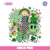 Retro Lucky Vibes Shamrock Groovy Checkered Png