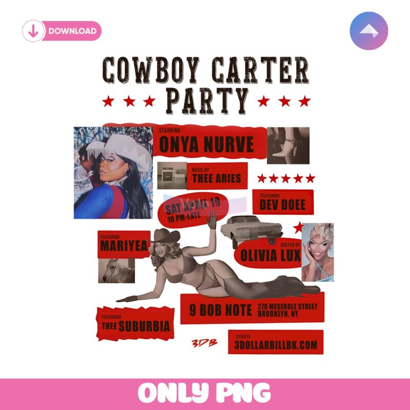 Cowboy Carter Party Brooklyn NY Show Apr 19 2025 Png