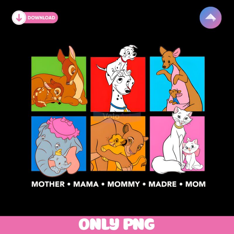 Disney Cartoon Mom Characters Mothers Day PNG