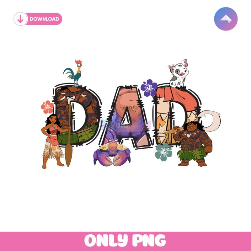 Disney Dad Princess Moana Family Maui Png