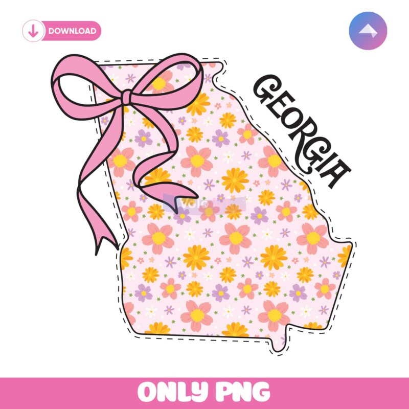 Floral Coquette Bow Georgia Floral Girly Bow Png