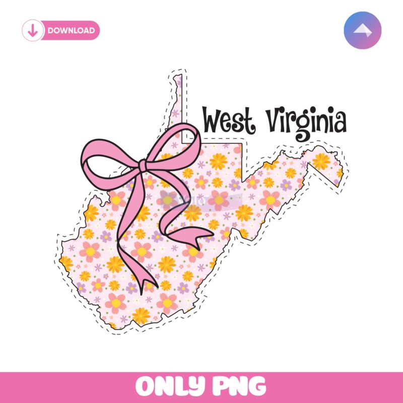 Floral Coquette Bow West Virginia Floral Girly Bow Png
