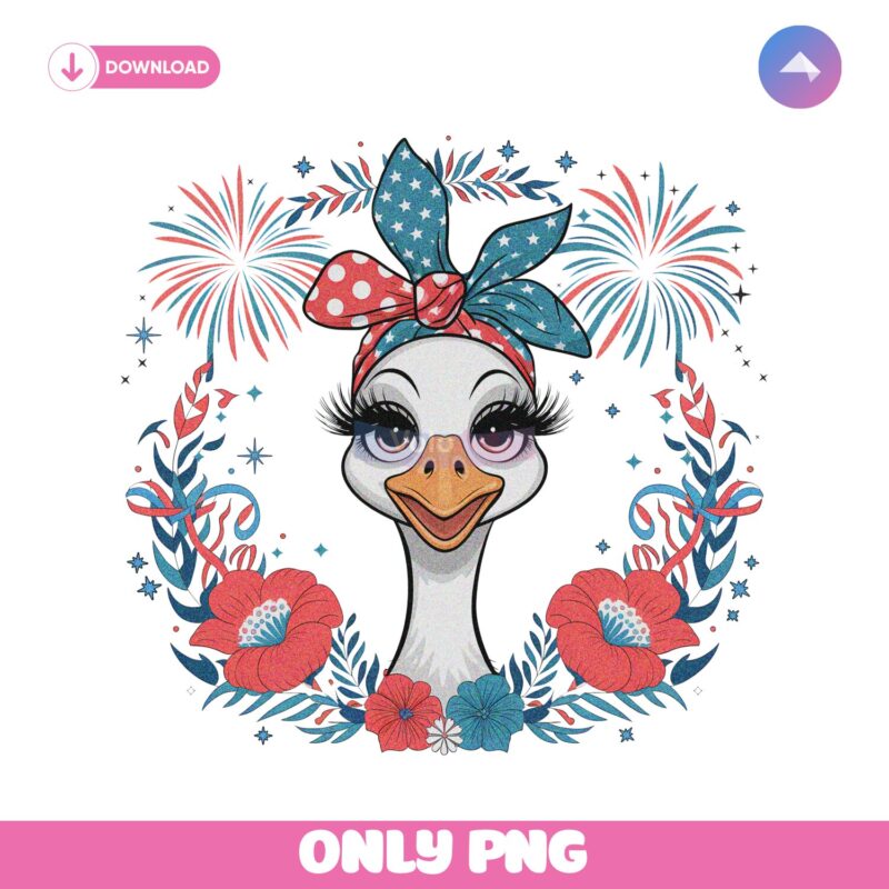 Independence Floral Goose Coquette Bow Patriotic Png