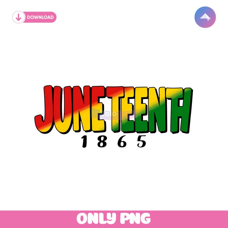 Juneteenth 1865 Vibrant Red Yellow And Green PNG