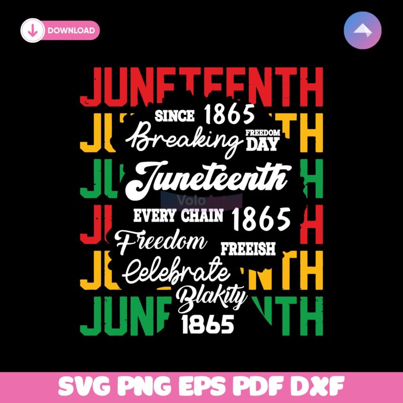 Juneteenth Breaking Day Since 1865 Every Chain Svg