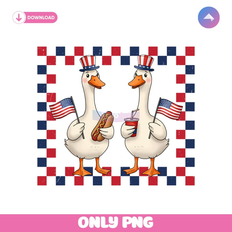 Patriotic Goose Parade Funny 4Th Of July PNG