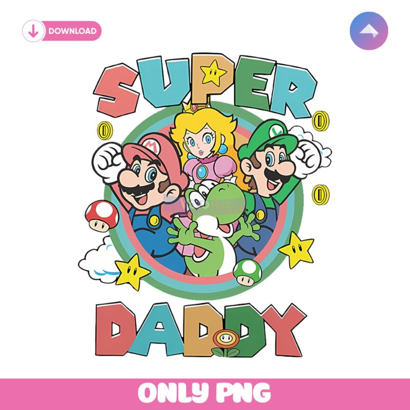 Super Daddy Design Gamer Dad Super Mario Png