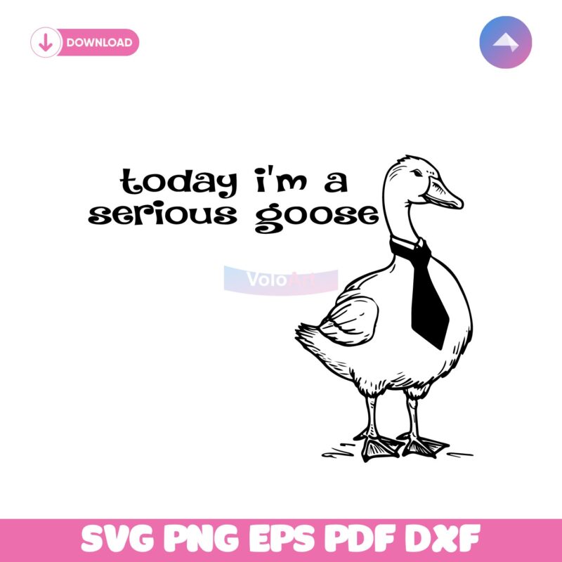 Today I Am A Serious Goose Svg Instant Download