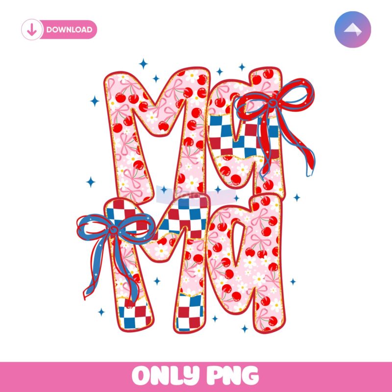 4Th Of July Mama American Coquette Usa PNG