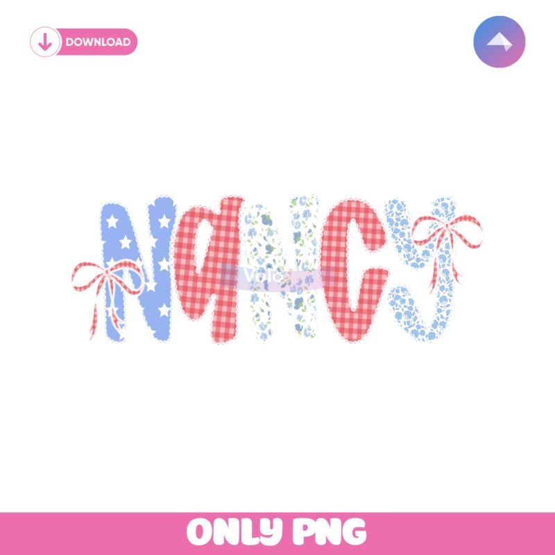 Custom Name Coquette Patriotic Lace Cottagecore PNG