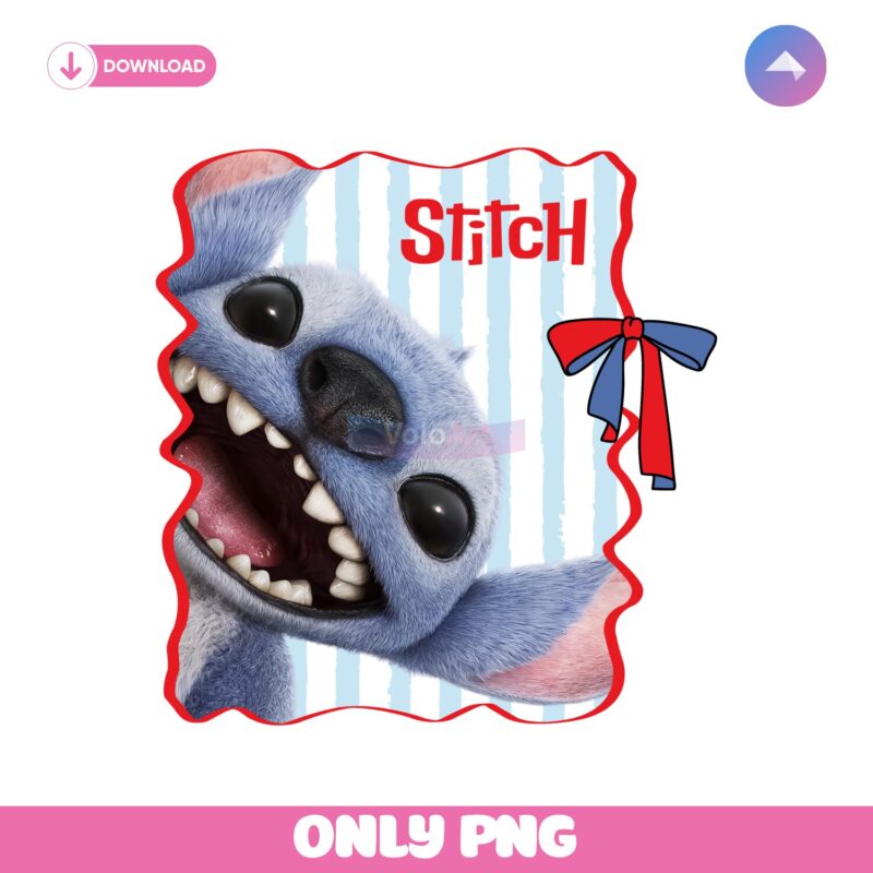 Cute Disney Stitch Blue Alien Fluffy Cartoon Frame PNG