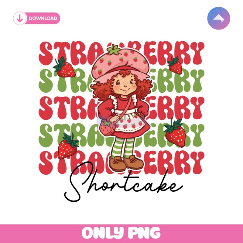 Cute Strawberry Girl Coquette Cartoon PNG