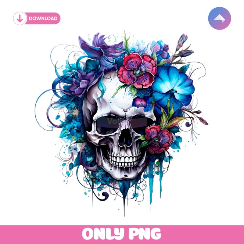 Floral Skull Mom PNG Sublimation Digital Download