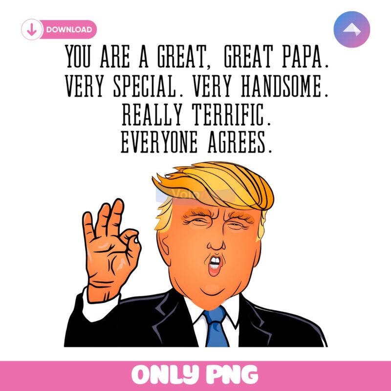 Funny You Are A Great Papa Donald Trump PNG