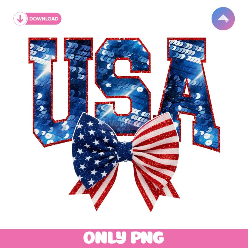 Glitter Usa Bow Sparkly Red White And Blue PNG