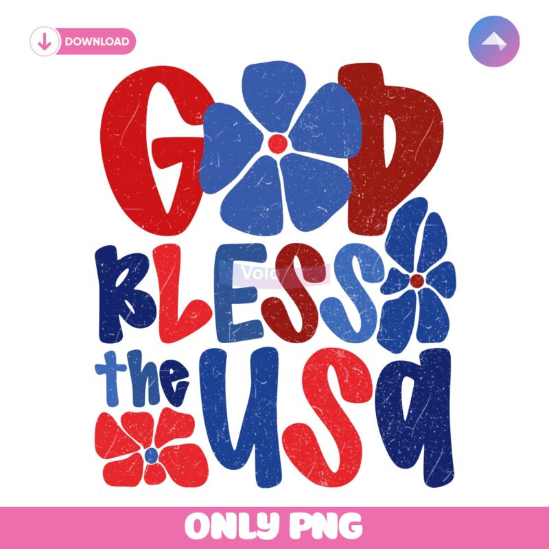 God Bless The Usa Retro Patriotic Independence Day PNG