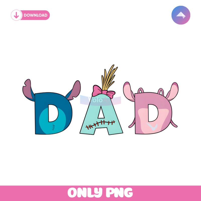 Lilo And Stitch Angel Dad Disney Fathers Day PNG