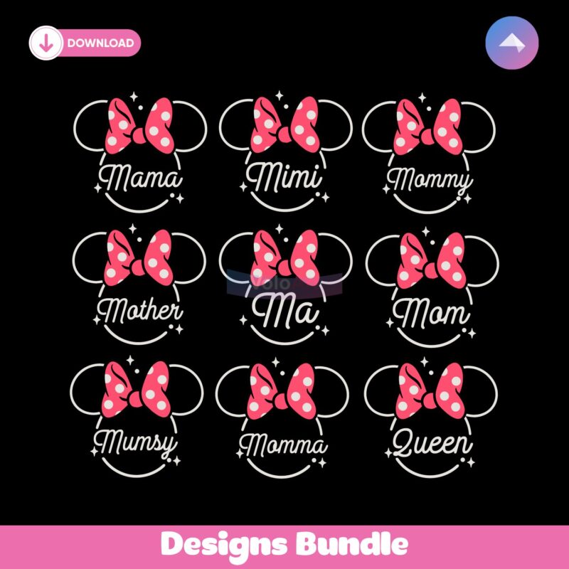Magical Mom Mama Mother Day Minnie Mouse Bundle SVG