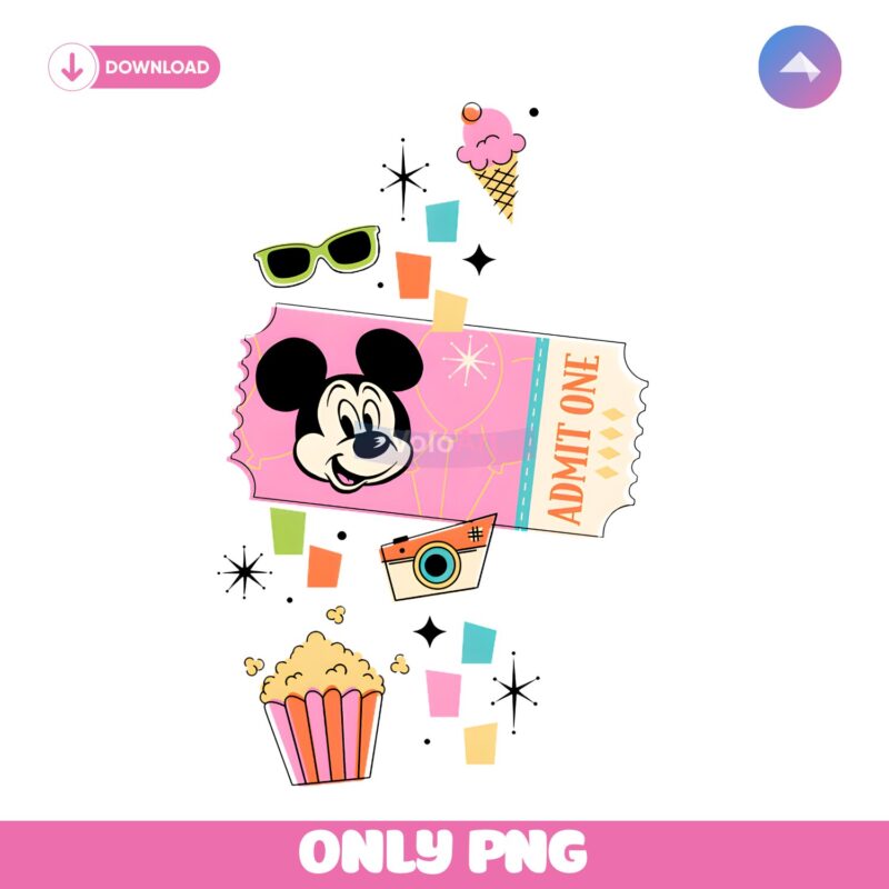 Mickey Mouse Disney Park Ticket PNG