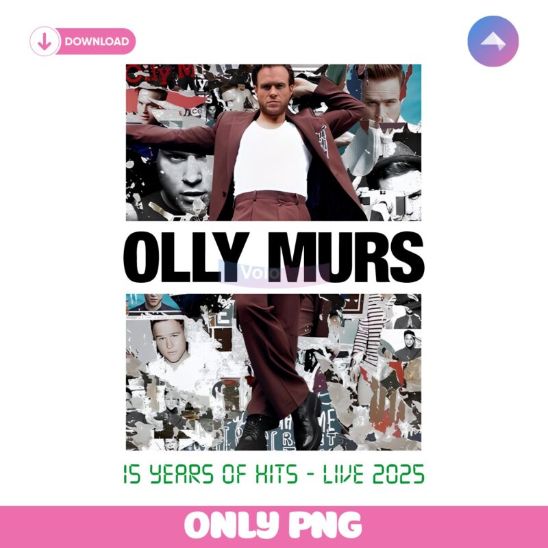 Olly Murs 15 Years Of Hits Live 2025 Collage PNG