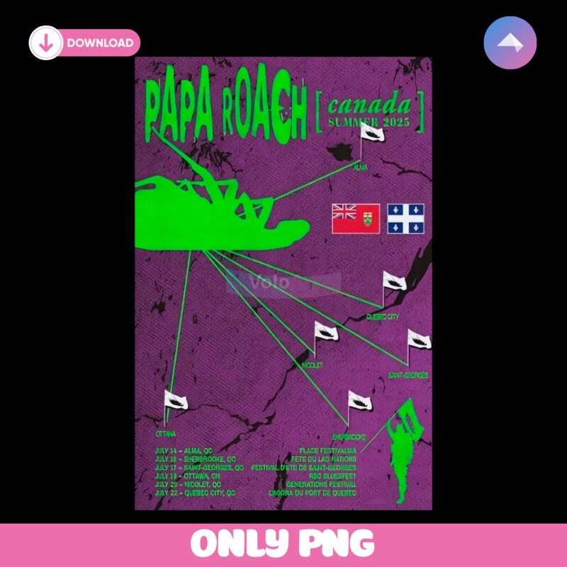 Papa Roach Canada Summer Tour 2025 PNG