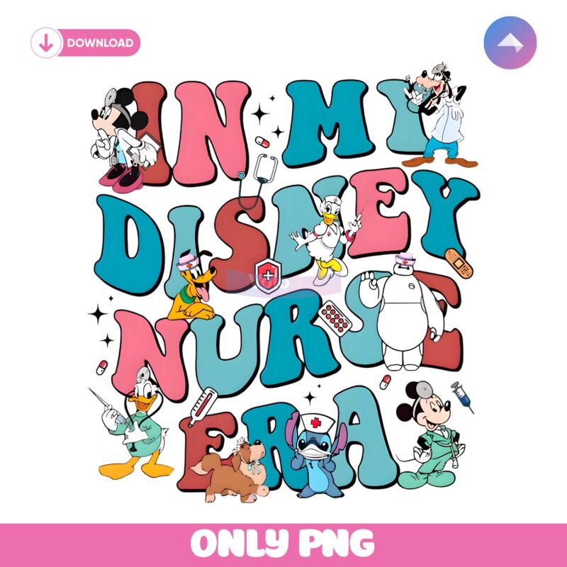 Personalized In My Disney Nurse Era Mickey Minnie PNG