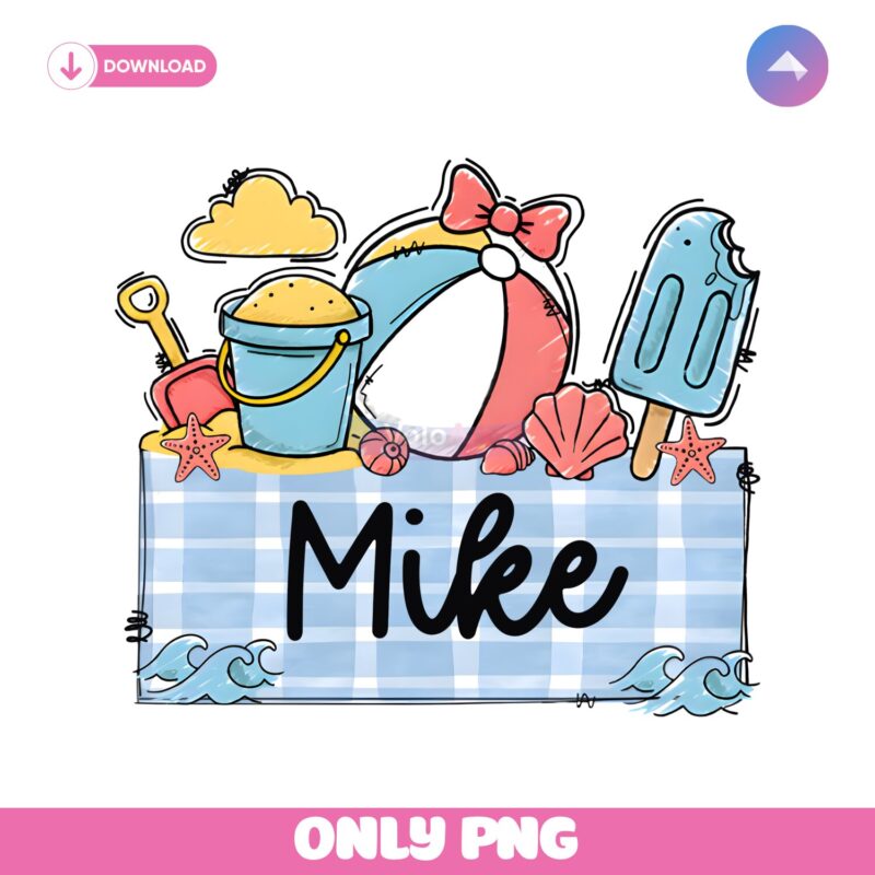 Personalized Summer Beach Name Plate Kids PNG