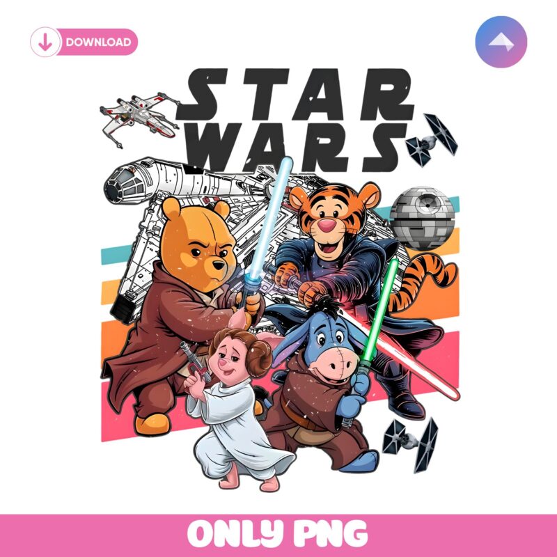 Retro Winnie The Pooh Be With You Star Galaxy Crossover PNG