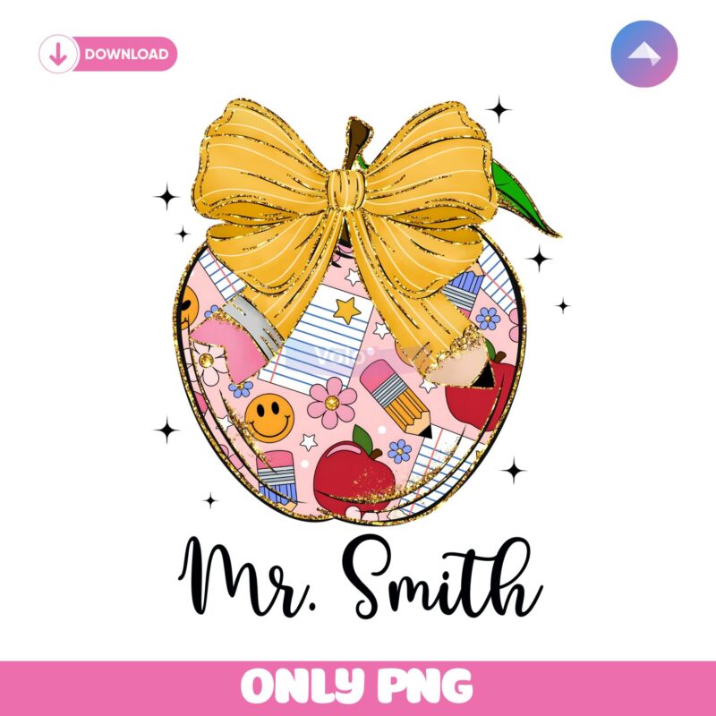 Teach Love Inspire Coquette Teacher Bow PNG