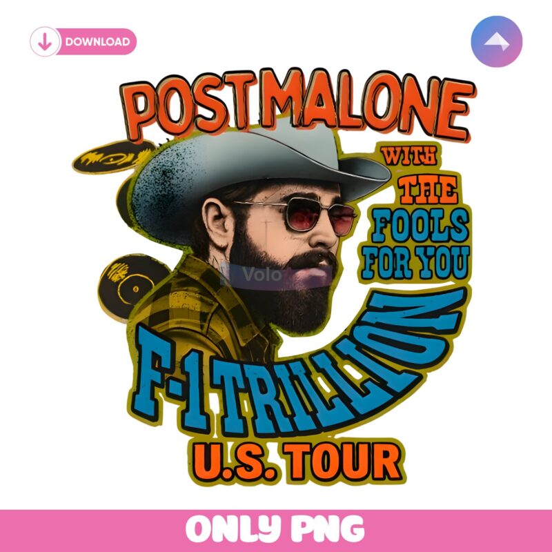 Vintage Post Malone F1 Trillion Us Tour PNG