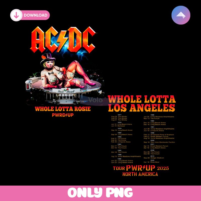 Whole Lotta Rosie La Pwr Up Tour 2025 Ac Dc PNG