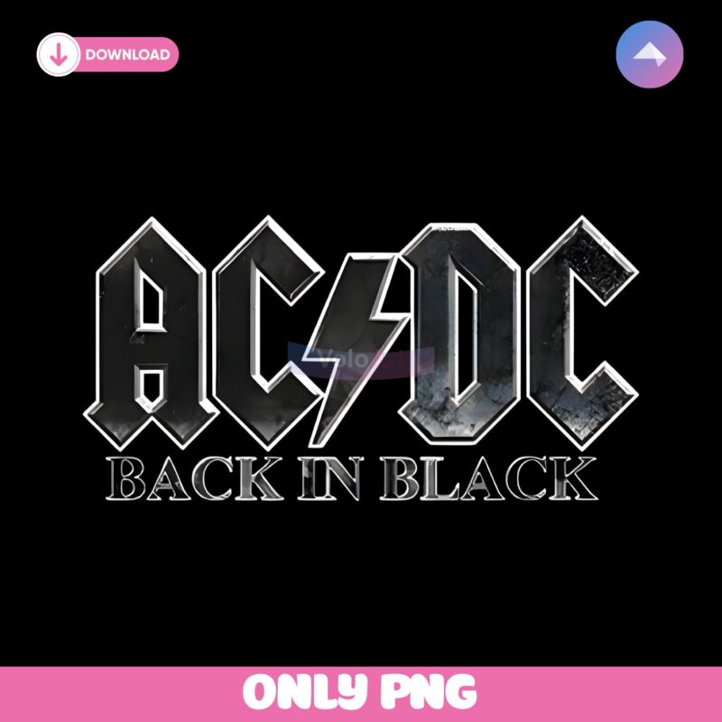 Acdc Back In Black Classic Rock Band PNG