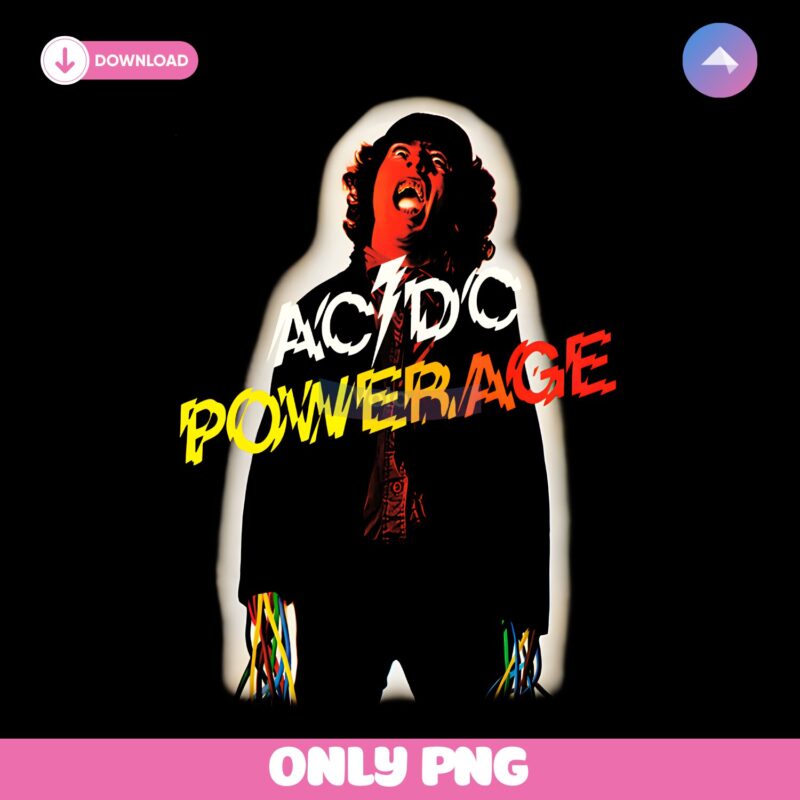 Acdc Powerage Rock Album Cover PNG