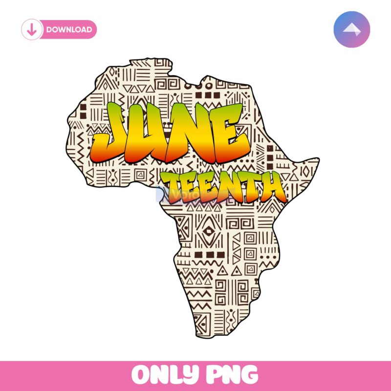Africa Map Afro Pattern Freedom Since 1865 PNG