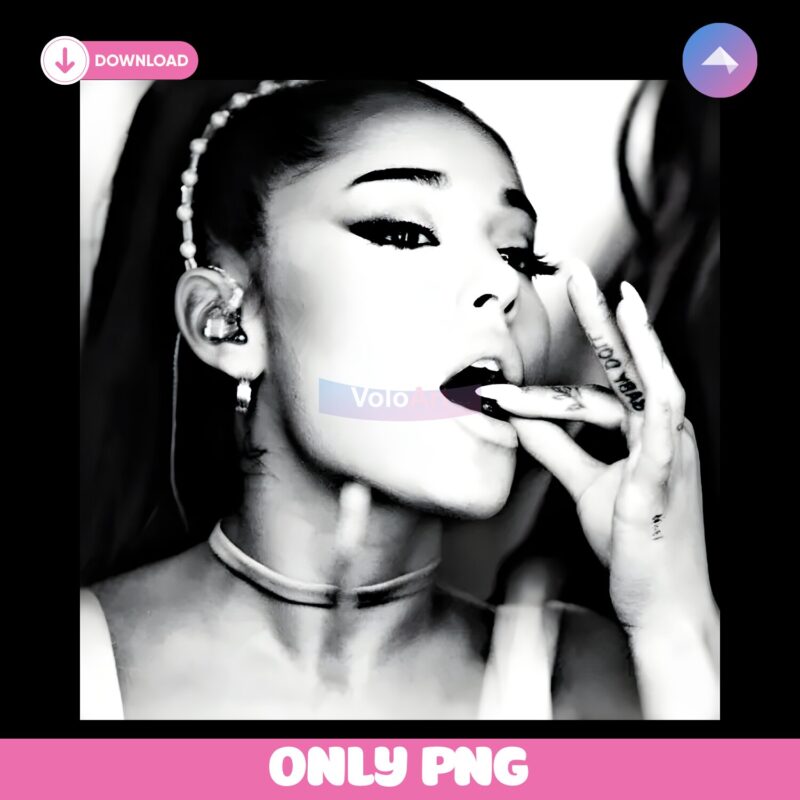 Ariana Grande Glamorous Black And White PNG