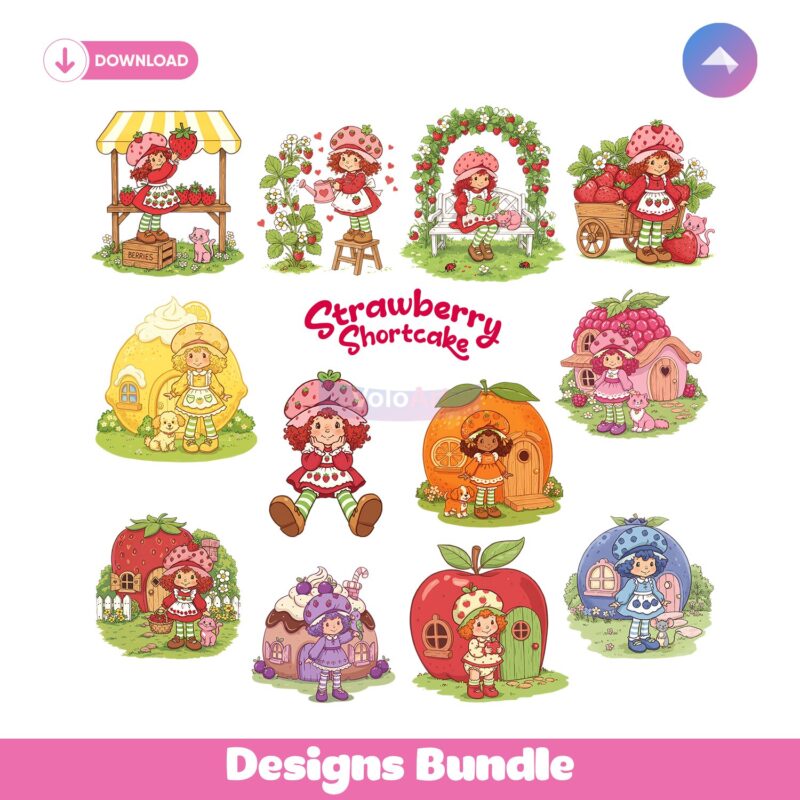 Berry Sweet Strawberry Characters Sticker PNG Bundle