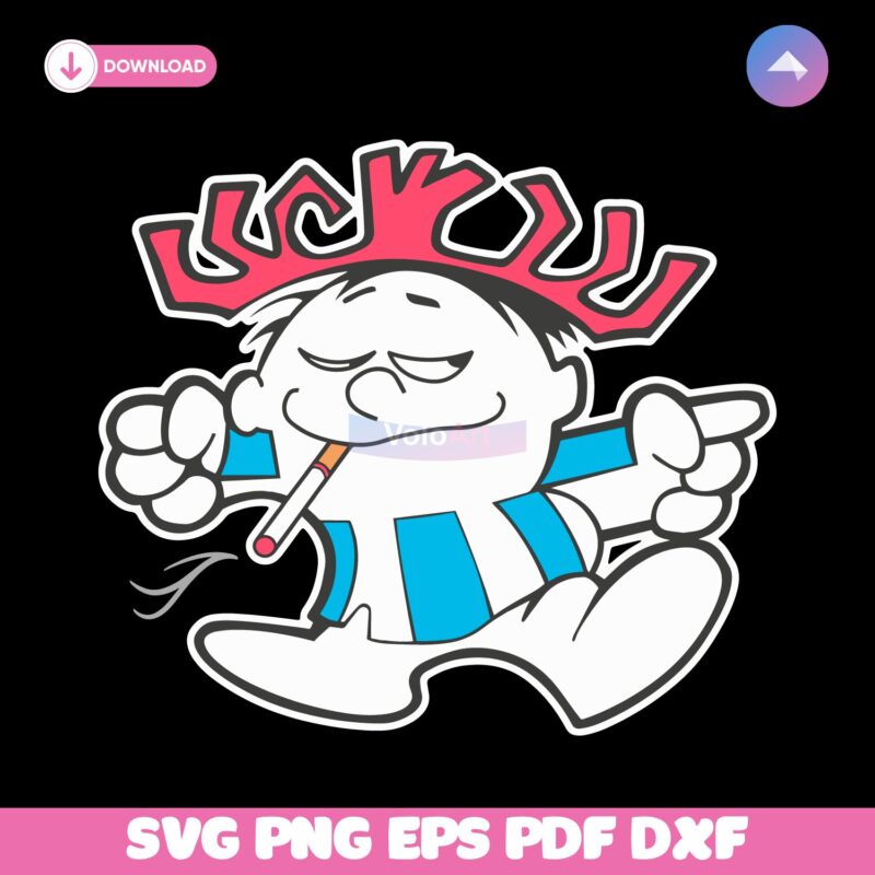 Cool Punch Mascot Smoking Meme Retro Cartoon SVG