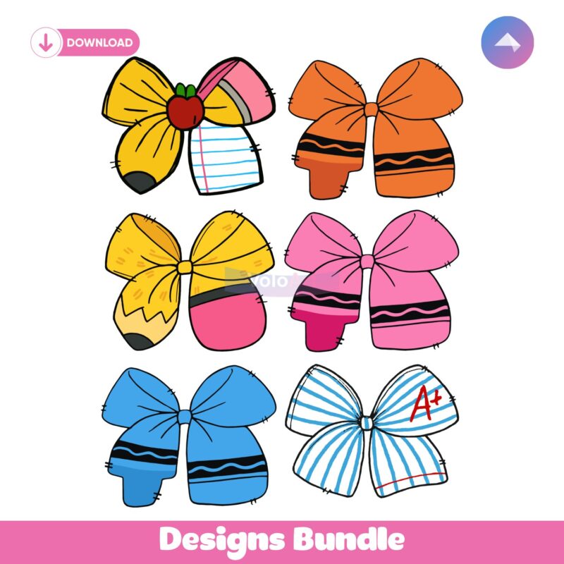 Coquette Teacher Bow PNG Bundle
