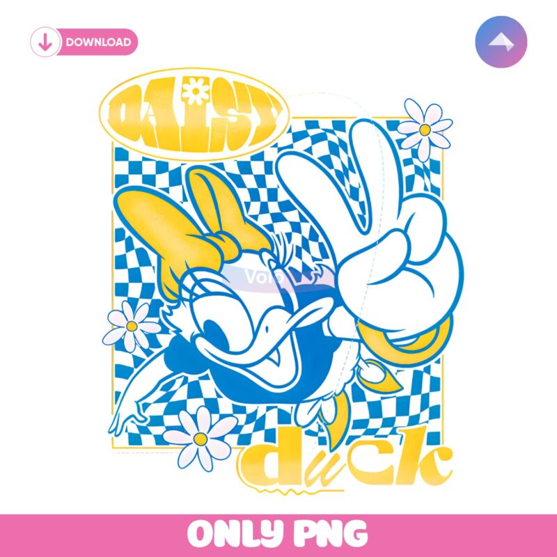 Daisy Duck Peace Sign Pop Art Retro PNG