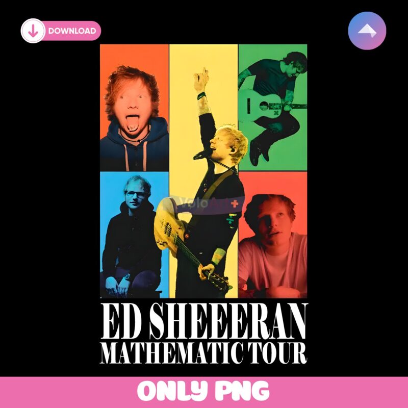 Ed Sheeran Color Block Portrait Mathematic Tour PNG