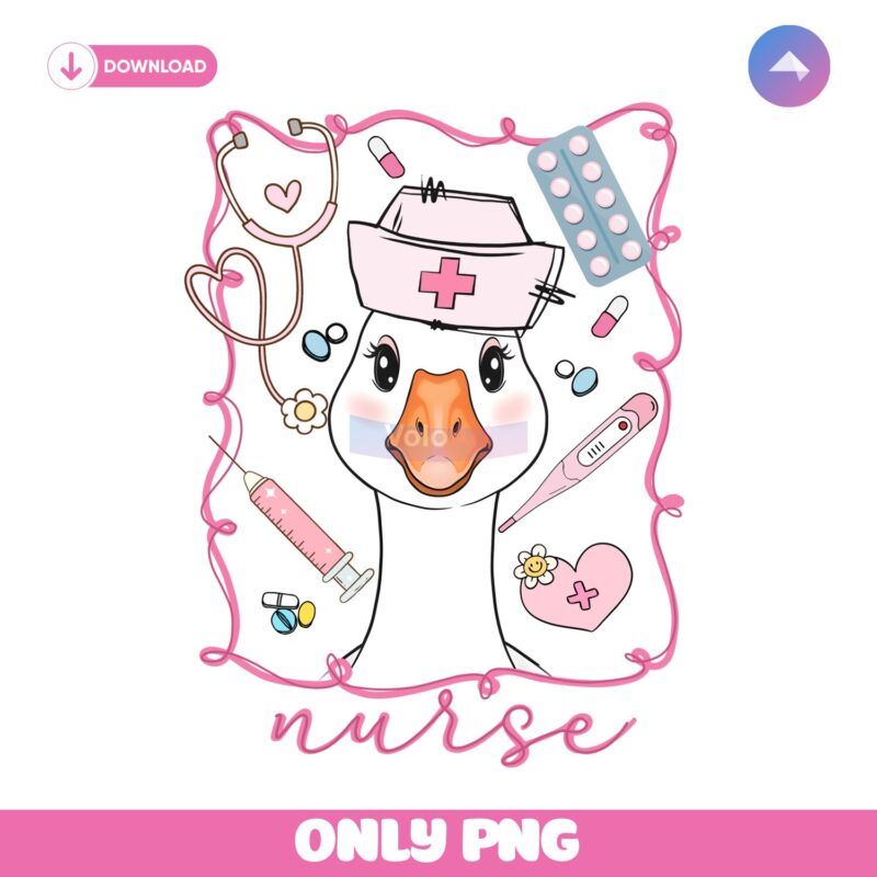 Funny Silly Goose Nurse Stethoscope Girly PNG