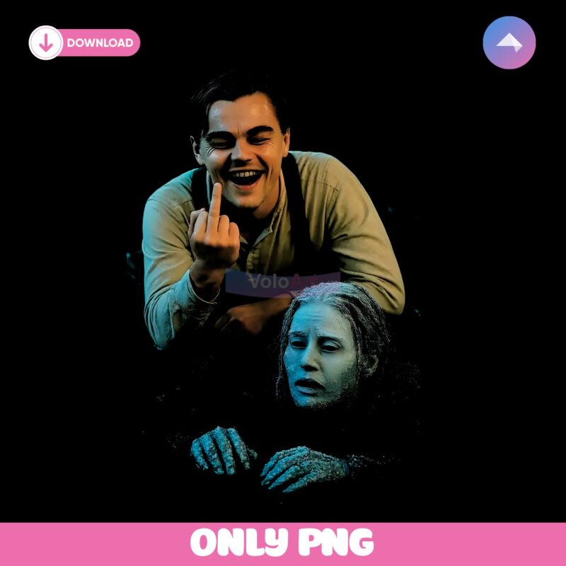 Funny Titanic Meme Jack Middle Finger Ice Water Scene PNG