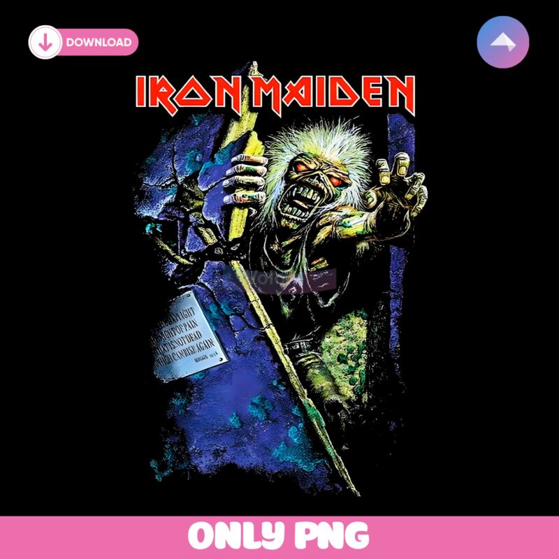 Iron Maiden Zombie Reaper Holding Staff Rock Band PNG