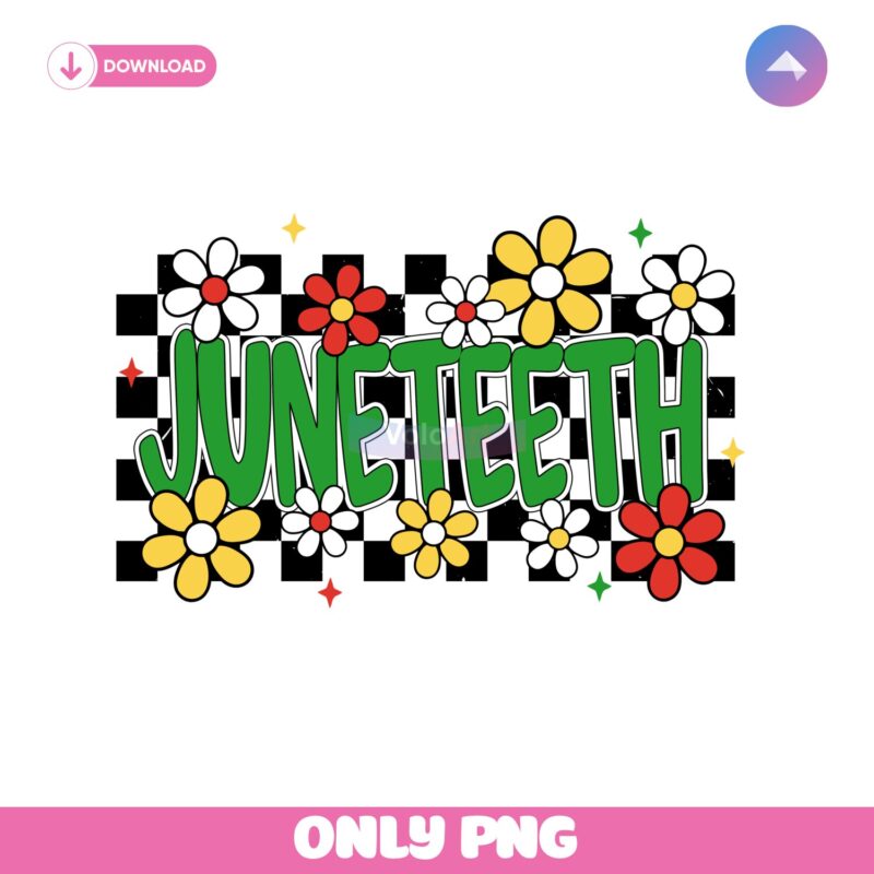 Juneteenth Retro Coquette Floral Daisy PNG