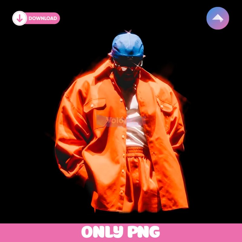 Kendrick Lamar Wearing Red Oversized Jacket And Blue Cap PNG