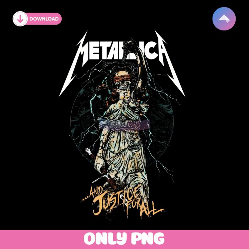 Metallica And Justice For All Pinball Art Lady Justice Lightning Circle PNG