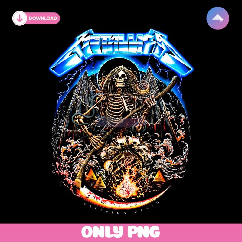 Metallica Creeping Death Reaper Egypt Poster Style Album Art PNG