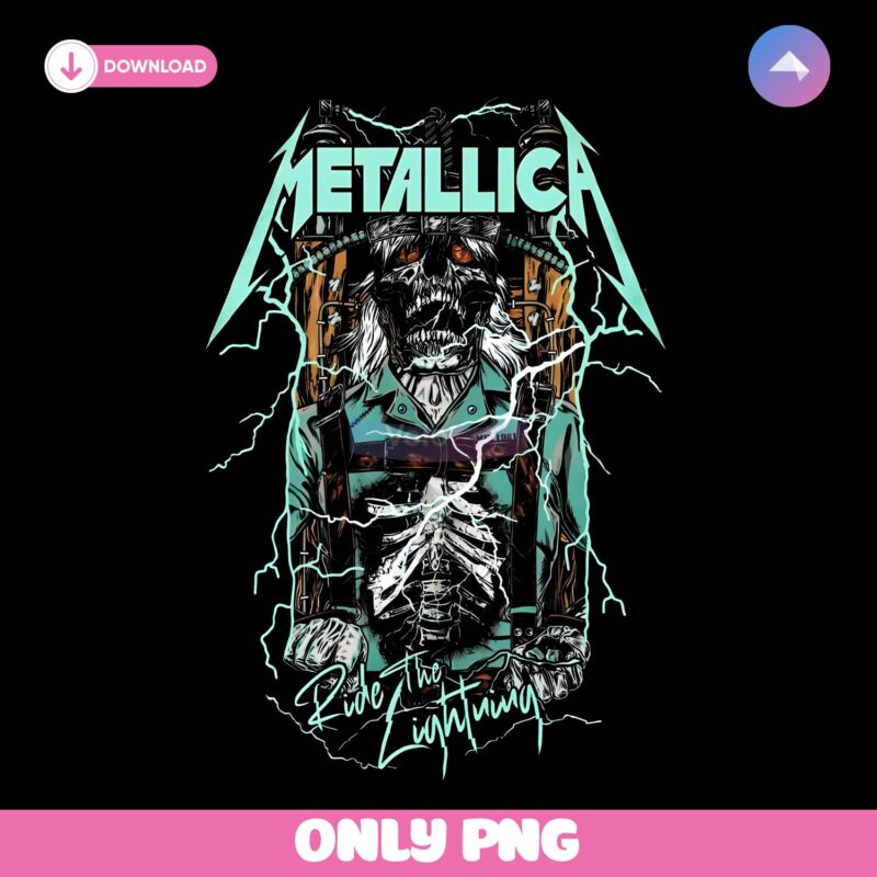 Metallica Ride The Lightning Pinball Art Electric Chair Skeleton PNG