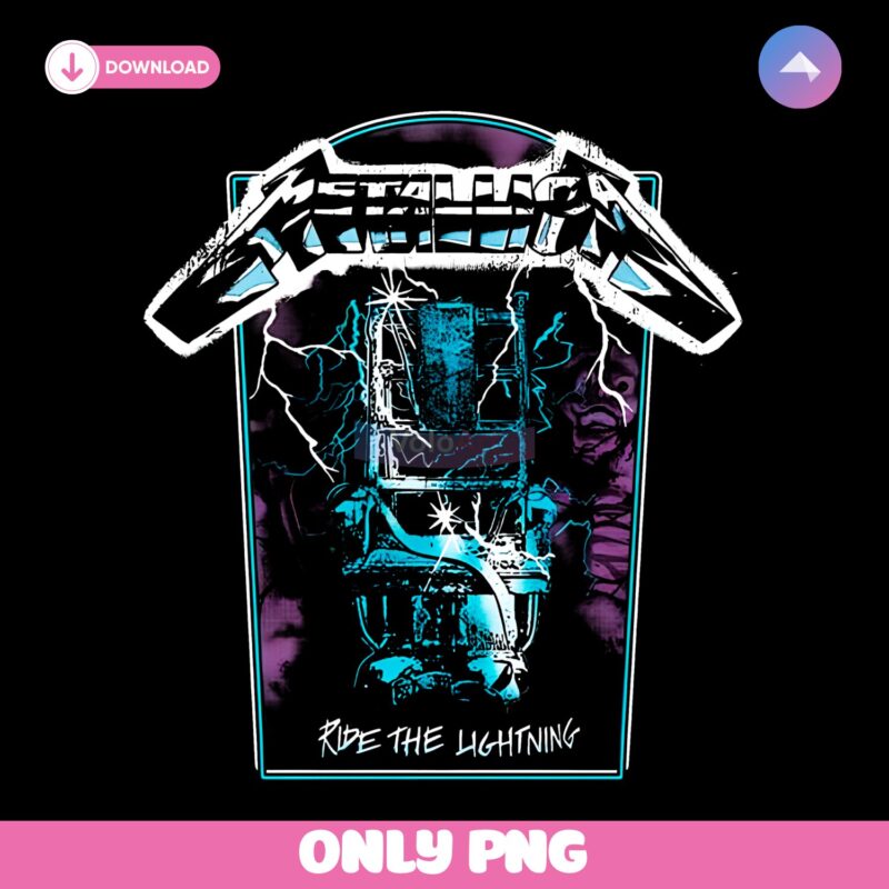 Metallica Ride The Lightning Vintage Tracks Distressed Electric Chair PNG